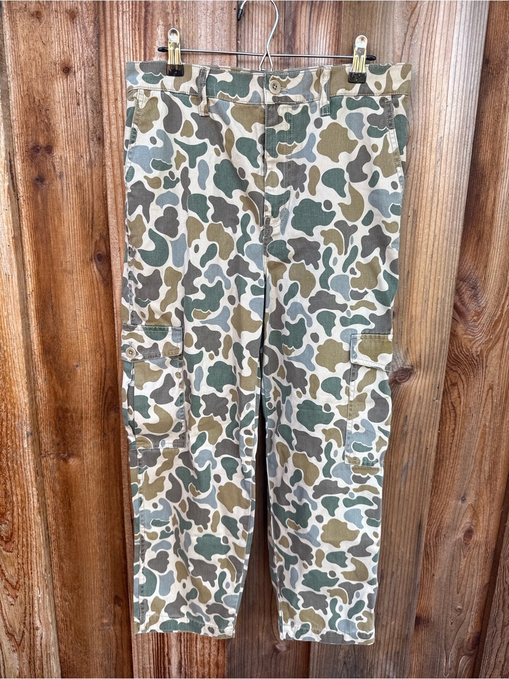 Madewell Women's Camouflage Cargo Pants - Green/Tan